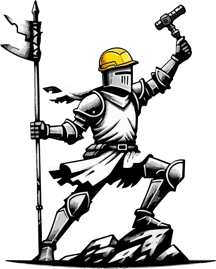 Knight defending against dragon